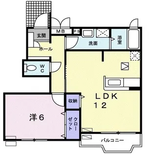 グレースピアB【1階】の間取り