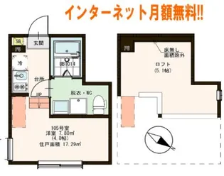 Moon Star KANAMACHI【1階】の間取り