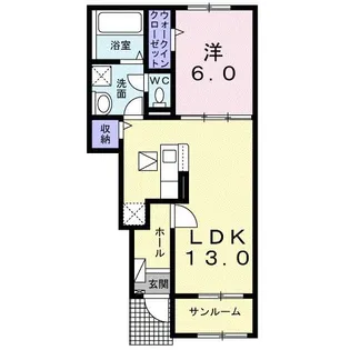 クレッセント【1階】の間取り