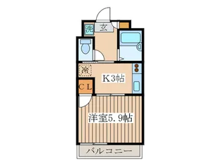 ハイツ越後屋【4階】の間取り