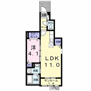 ベルフォーレ城山II【1階】の間取り
