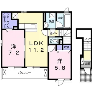 プランドール 壱番館【2階】の間取り