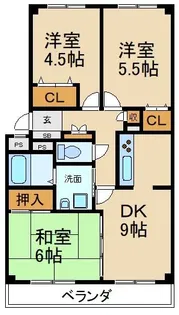 ファミリア朝日丘【1階】の間取り