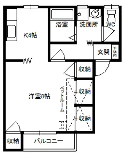 カナリヤハイツ【1階】の間取り