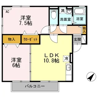 メゾン・ド・ポンパドール【2階】の間取り