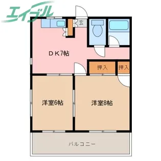 北マンション【3階】の間取り
