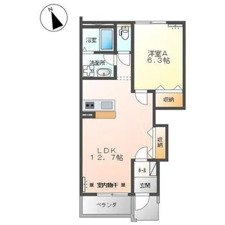 1LDKの間取り画像