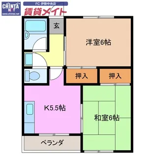 メゾンめばえB棟【2階】の間取り
