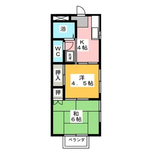 ハイツ小出B【2階】の間取り