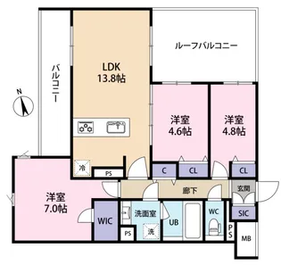SPコート興野【4階】の間取り