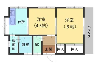 田房アパート2F【2階】の間取り