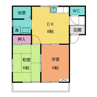 コーポ山本B棟【2階】の間取り