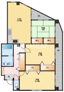 フローレンス花丘【2階】の間取り