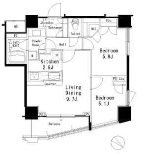 MFPR目黒タワー【11階】の間取り