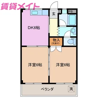 第三コーポ優珈里【2階】の間取り