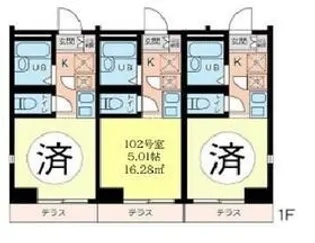 サンシーロー鶴見B棟【1階】の間取り