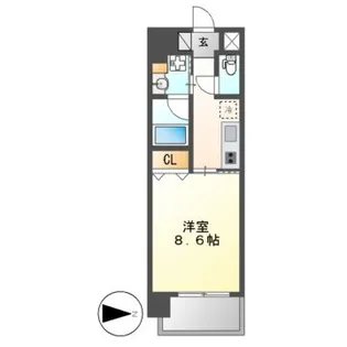 オープンブルーム八田【6階】の間取り