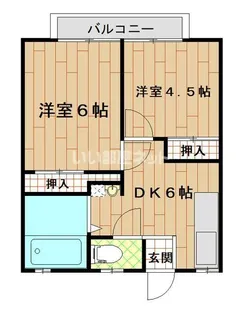 内谷ハイツC棟【1階】の間取り
