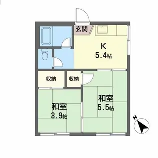 川添アパート【1階】の間取り