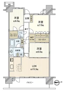 ワンダーベイシティSAZANガーデンイースト【20階】の間取り