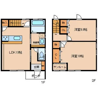 富山県富山市婦中町下轡田【一戸建】の間取り