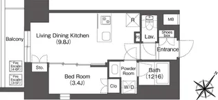 ミュプレ巣鴨駅前【7階】の間取り