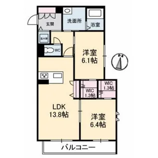 グランフォルス和【1階】の間取り