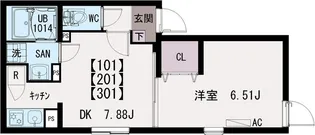 イクシオ竹ノ塚【2階】の間取り