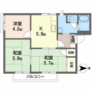 フレグランス浦手山【2階】の間取り