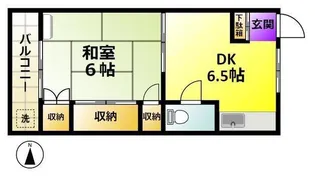 1DKの間取り画像