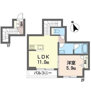 シャーメゾンどりこの【2階】の間取り