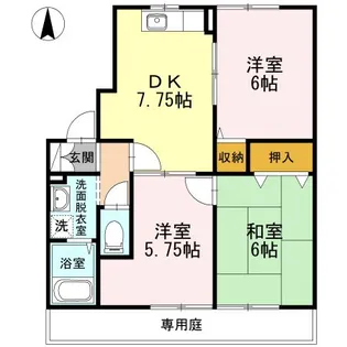 ハーモニーレジデンス A棟【1階】の間取り