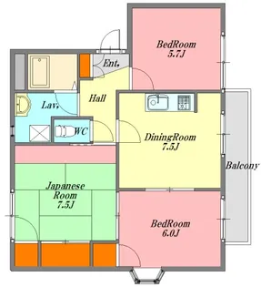 広島県広島市安佐南区川内3【アパート】の間取り