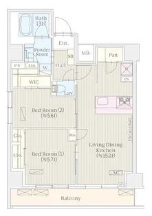 ケルスコート笹塚【9階】の間取り