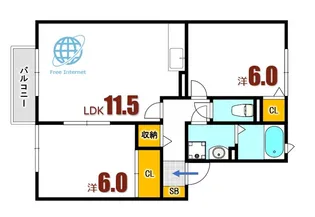 広島県広島市安芸区中野2【アパート】の間取り