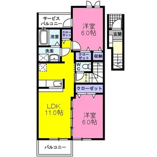 セイバリー A【2階】の間取り