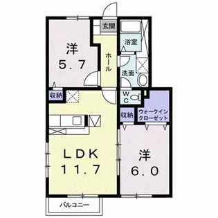 フィール ファインA【1階】の間取り