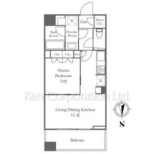 WORLD TOWER RESIDENCE【18階】の間取り