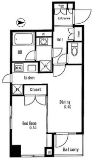 エスコートノヴェル白金高輪【2階】の間取り