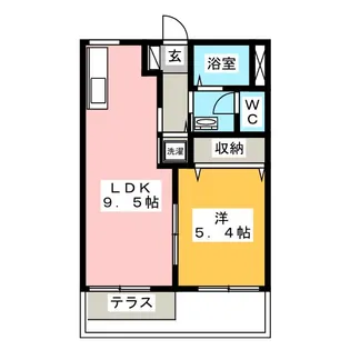 パインヒルズ B棟【1階】の間取り