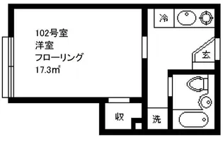 フラットK柿の木坂【1階】の間取り