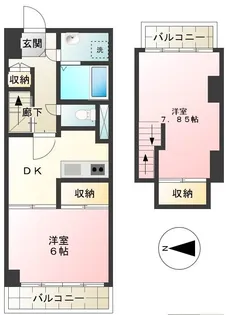 ビラ・ウエルス【6階】の間取り