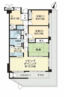 ライオンズマンション京葉蘇我【1階】の間取り