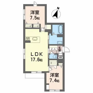 メゾンマスト名須川A棟【1階】の間取り