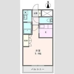 ハスヤマB【1階】の間取り