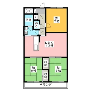 メゾンドベル1【6階】の間取り