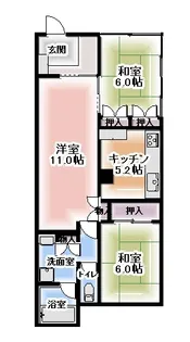 エリートインたいら【2階】の間取り