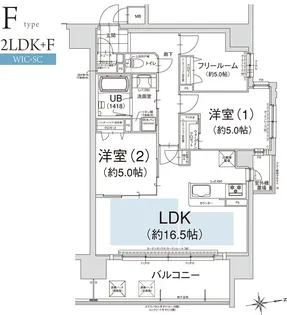 エスリード大津におの浜セントラル【9階】の間取り