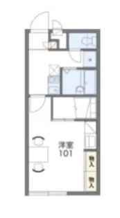 レオパレスカネエーズ春日【1階】の間取り