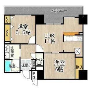 フェルザ住之江公園【14階】の間取り